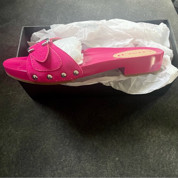 New with Box Coach Bleeker Suede Sandal shocking pink women’s sz 7 - Picture 5 of 16